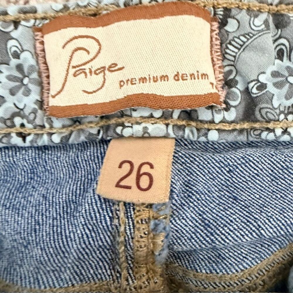 Paige Canyon Short Blue Jeans Bermuda Wash Out Classic Women's 26 - Picture 3 of 13